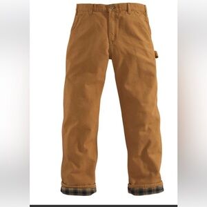 Carhartt Men's Loose Fit Washed Duck Flannel-Lined Utility Work Pant